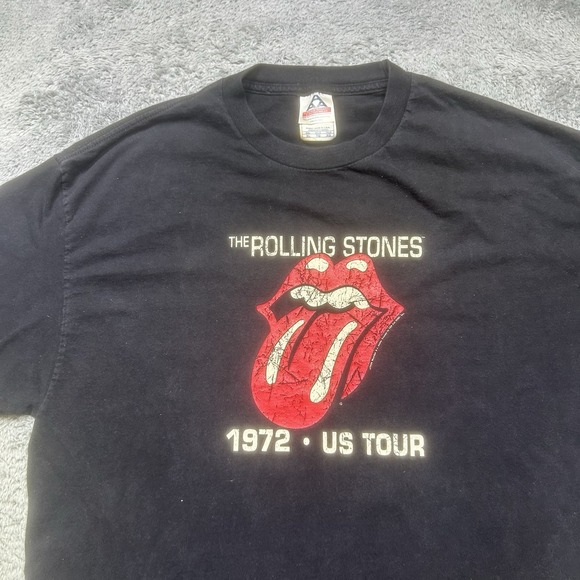 VINTAGE Rolling Stones Shirt Mens XL Black AAA Tongue Lips Logo Band Rock Y2K 02 - Picture 3 of 11